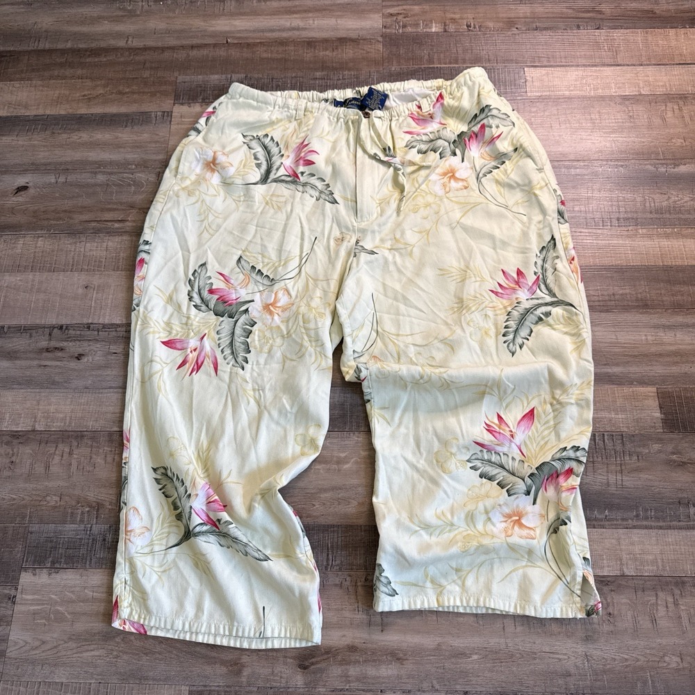Vintage Island Traders Cropped Tropical Pajama/ Lounge Pants Sz XL